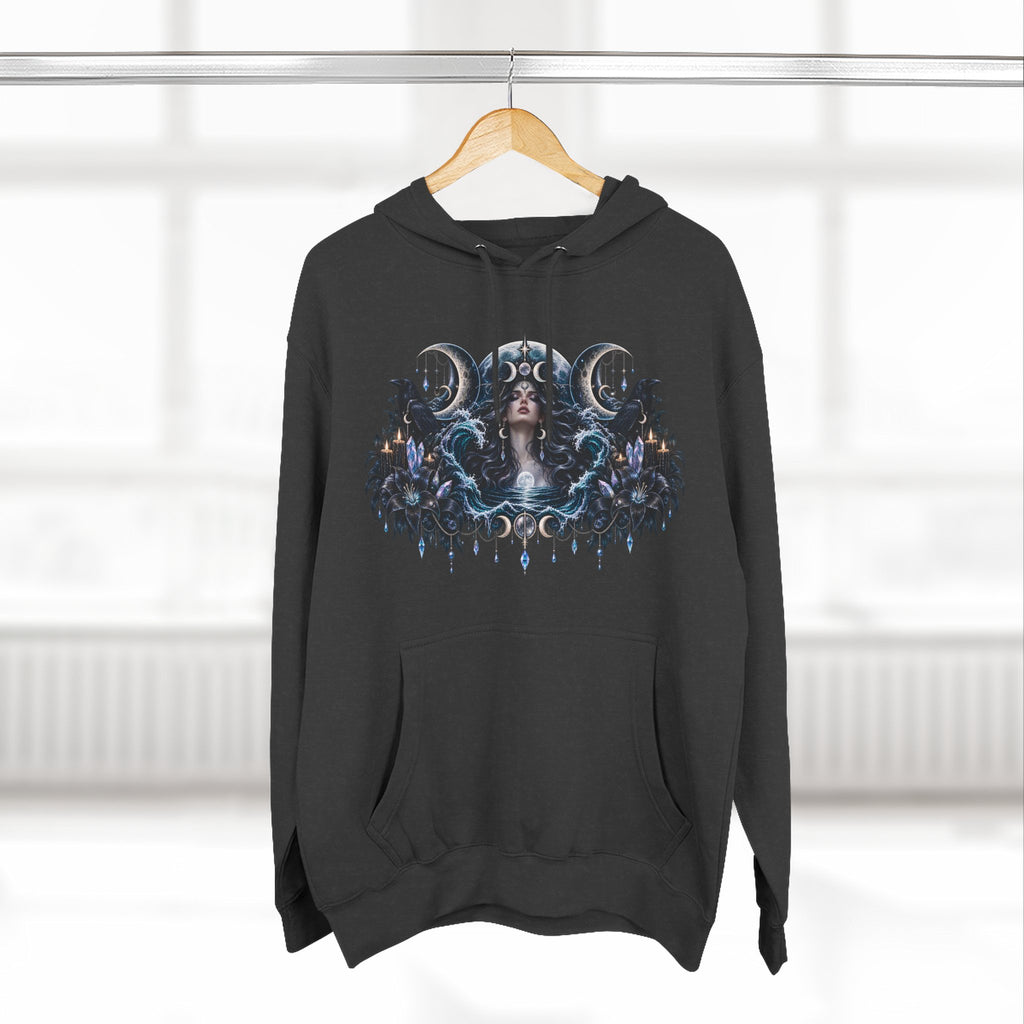 Mystical Moon Phase Celestial Fleece Hoodie