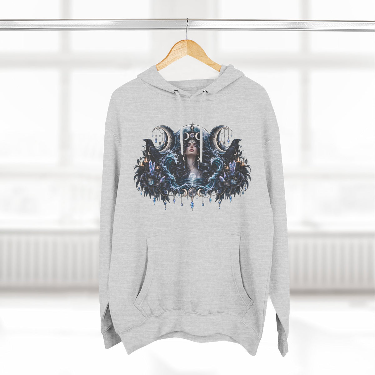Mystical Moon Phase Celestial Fleece Hoodie