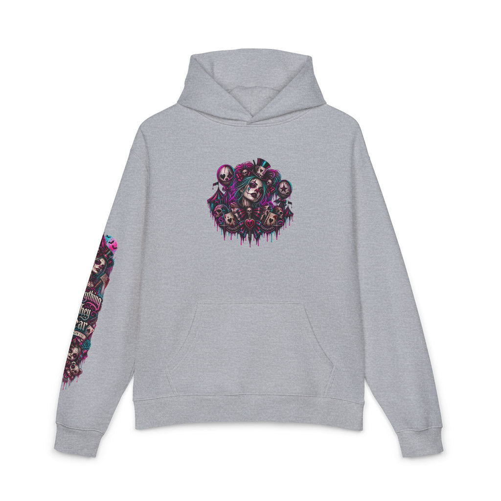 Dark Gothic Skull Collage Relaxed Hoodie