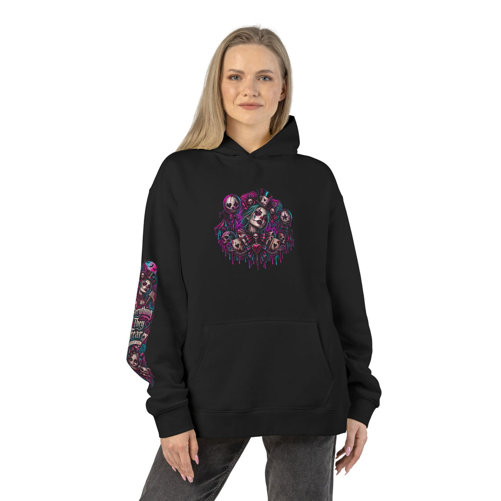 Dark Gothic Skull Collage Relaxed Hoodie