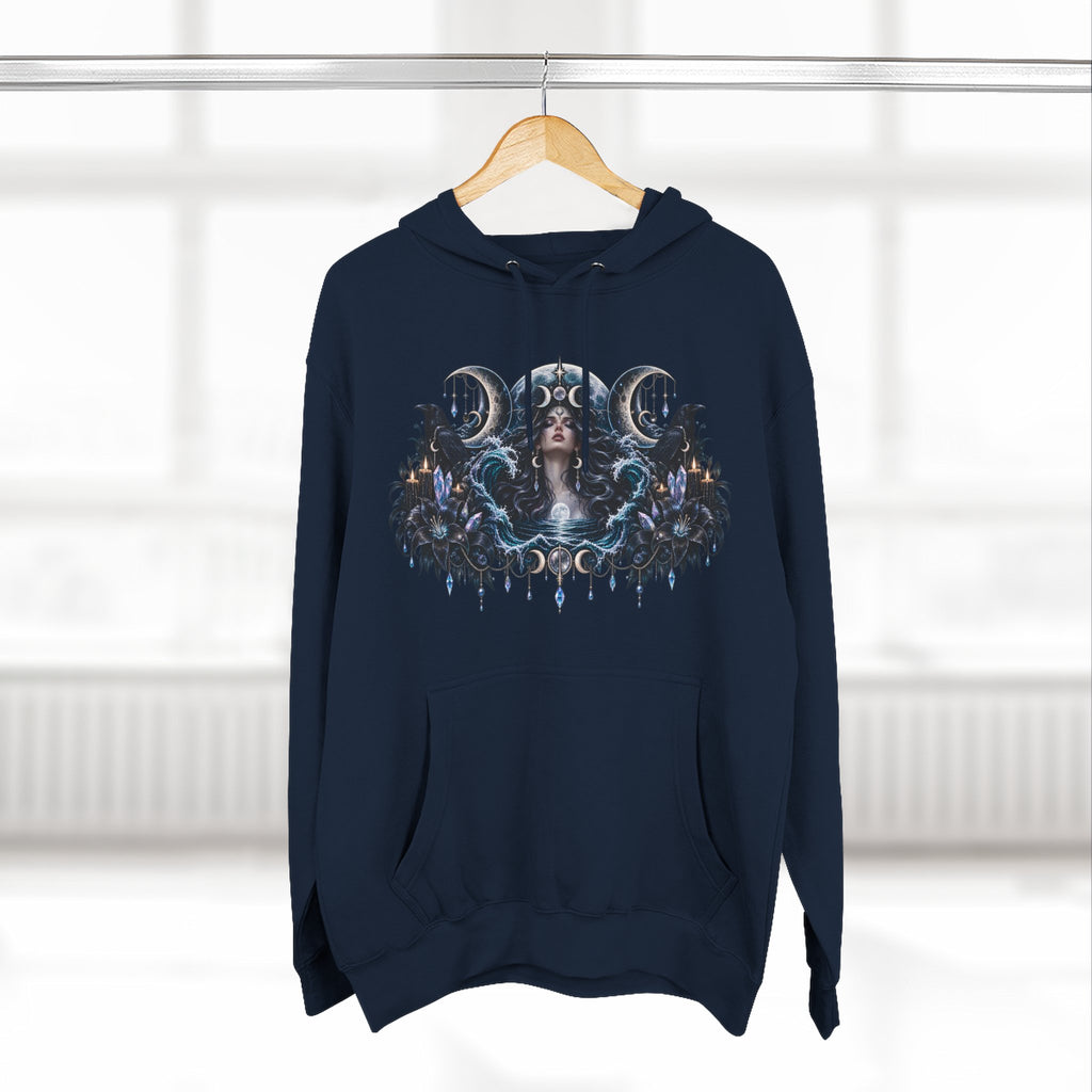 Mystical Moon Phase Celestial Fleece Hoodie