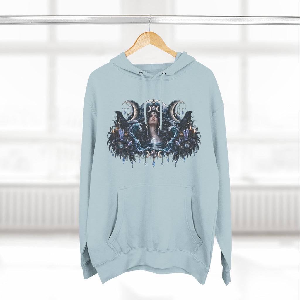 Mystical Moon Phase Celestial Fleece Hoodie