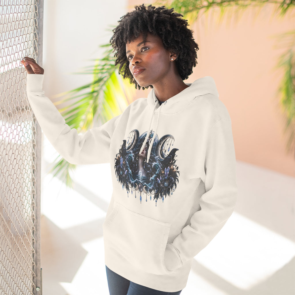Mystical Moon Phase Celestial Fleece Hoodie