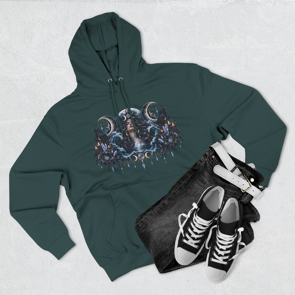 Mystical Moon Phase Celestial Fleece Hoodie