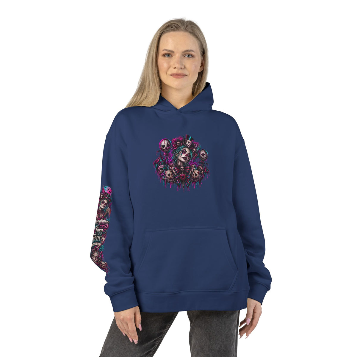 Dark Gothic Skull Collage Relaxed Hoodie