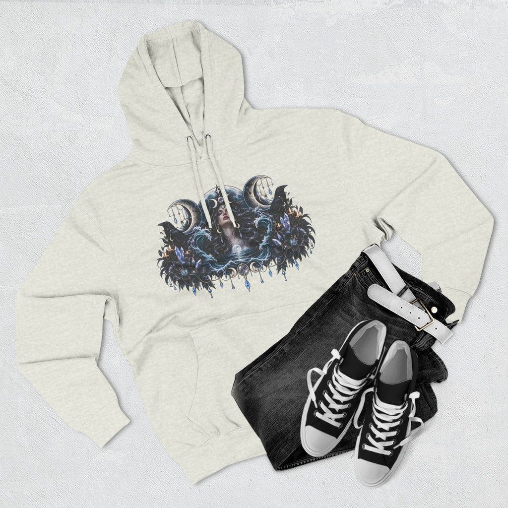 Mystical Moon Phase Celestial Fleece Hoodie