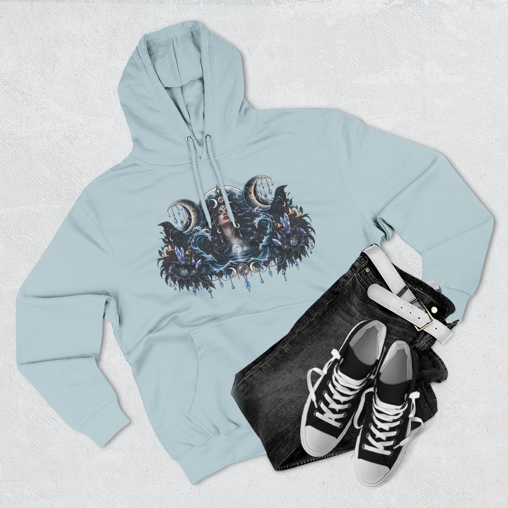 Mystical Moon Phase Celestial Fleece Hoodie