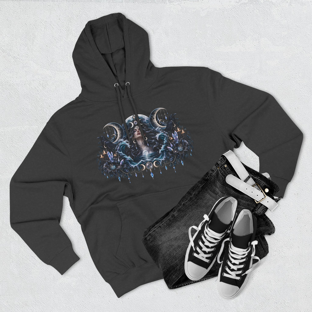 Mystical Moon Phase Celestial Fleece Hoodie
