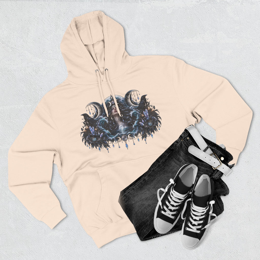 Mystical Moon Phase Celestial Fleece Hoodie