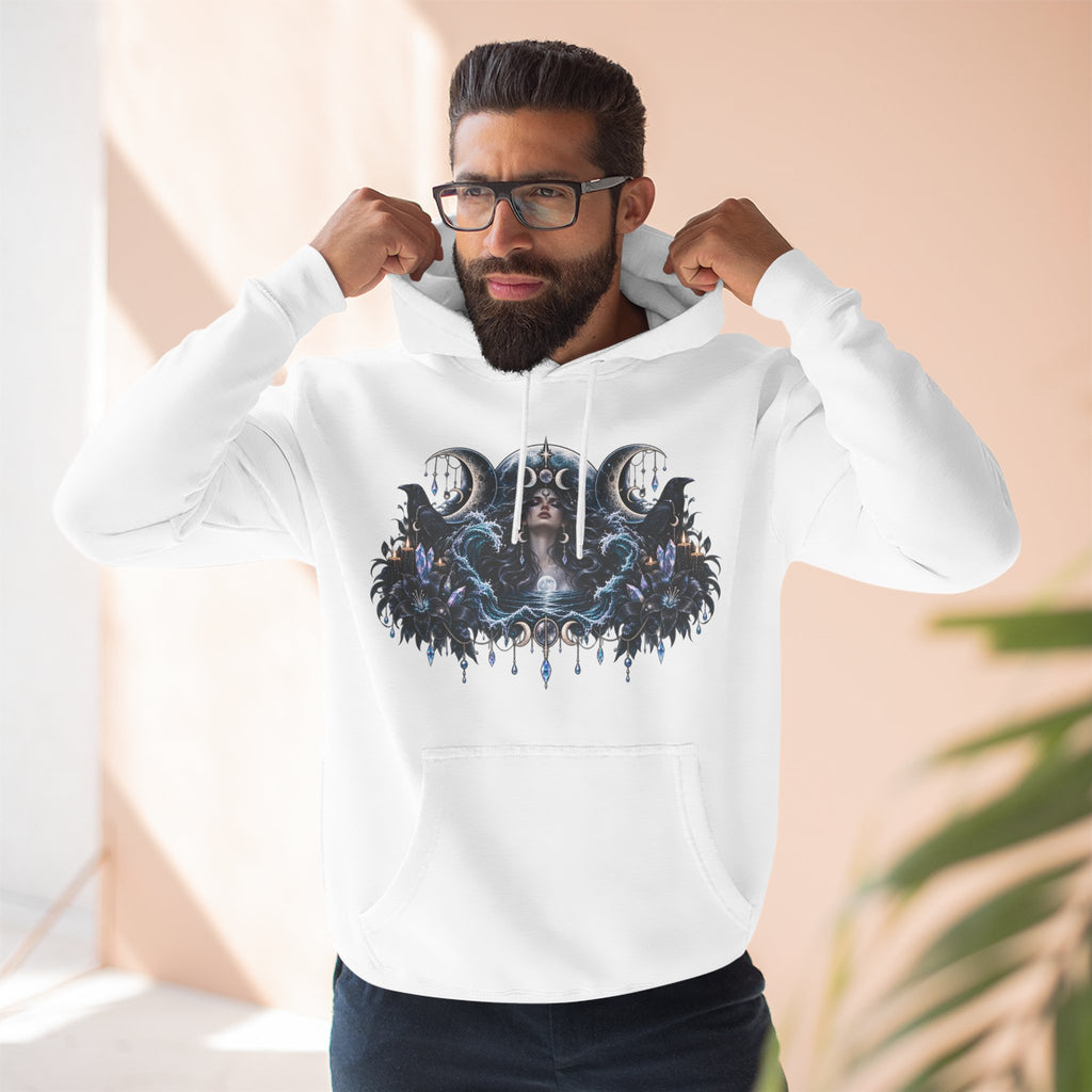 Mystical Moon Phase Celestial Fleece Hoodie