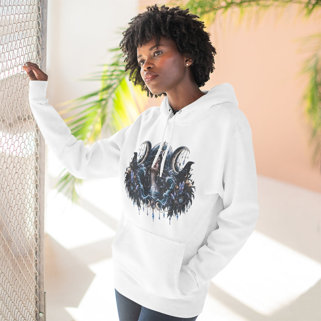 Mystical Moon Phase Celestial Fleece Hoodie