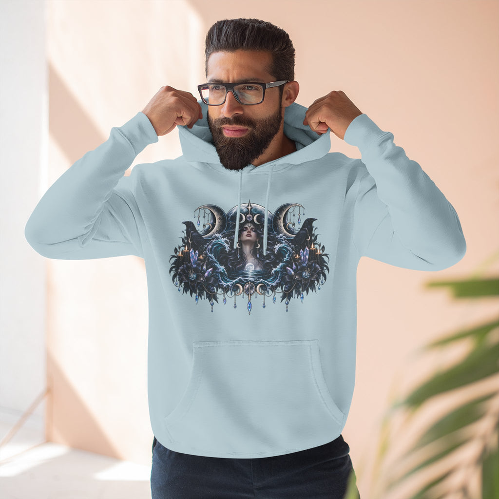 Mystical Moon Phase Celestial Fleece Hoodie