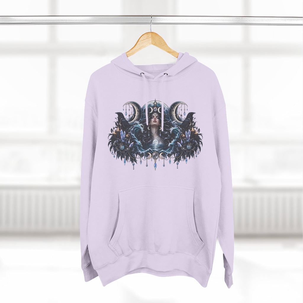 Mystical Moon Phase Celestial Fleece Hoodie