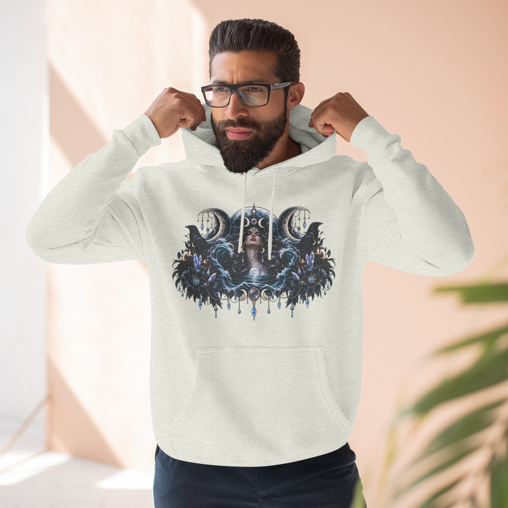 Mystical Moon Phase Celestial Fleece Hoodie