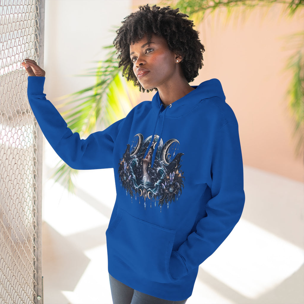 Mystical Moon Phase Celestial Fleece Hoodie