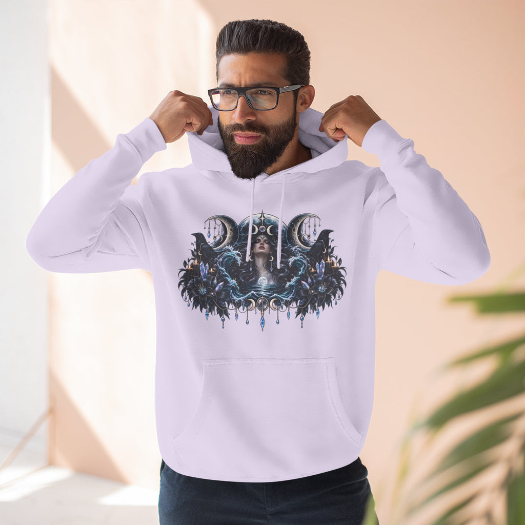 Mystical Moon Phase Celestial Fleece Hoodie