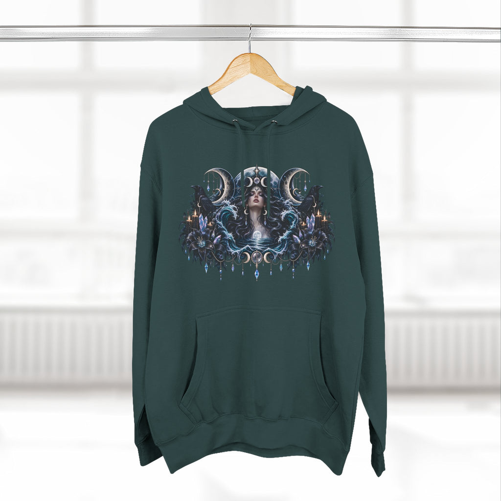 Mystical Moon Phase Celestial Fleece Hoodie