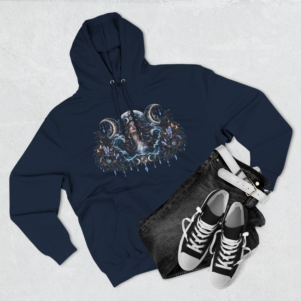 Mystical Moon Phase Celestial Fleece Hoodie