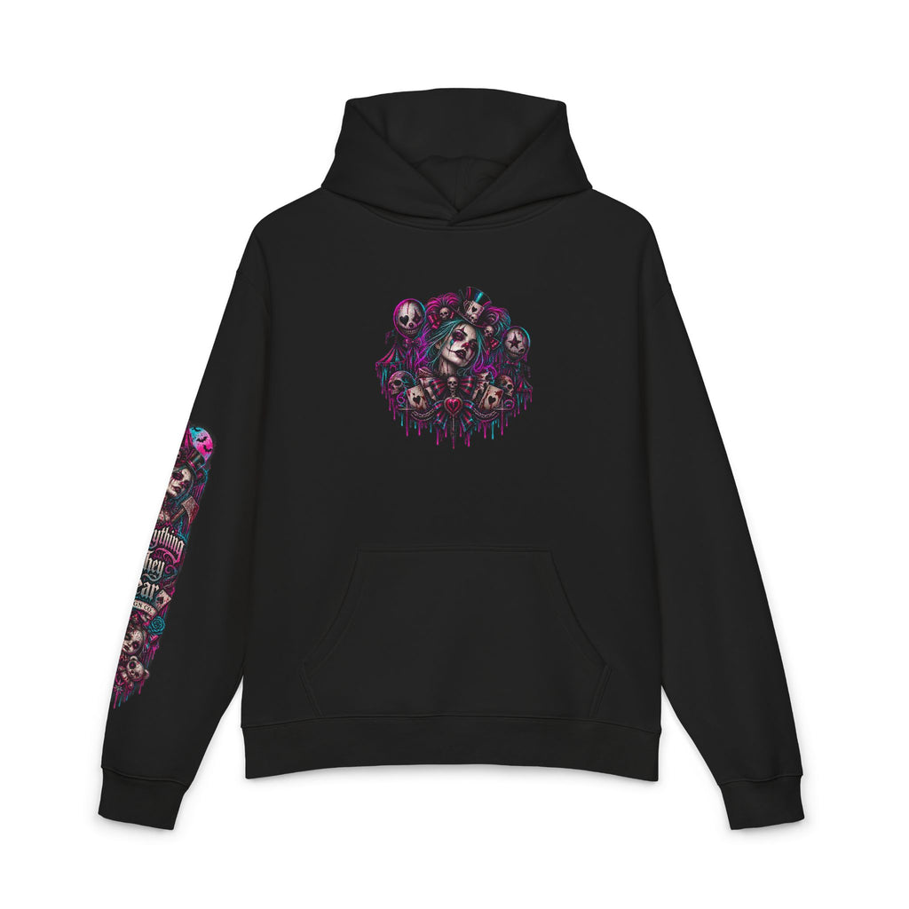 Dark Gothic Skull Collage Relaxed Hoodie