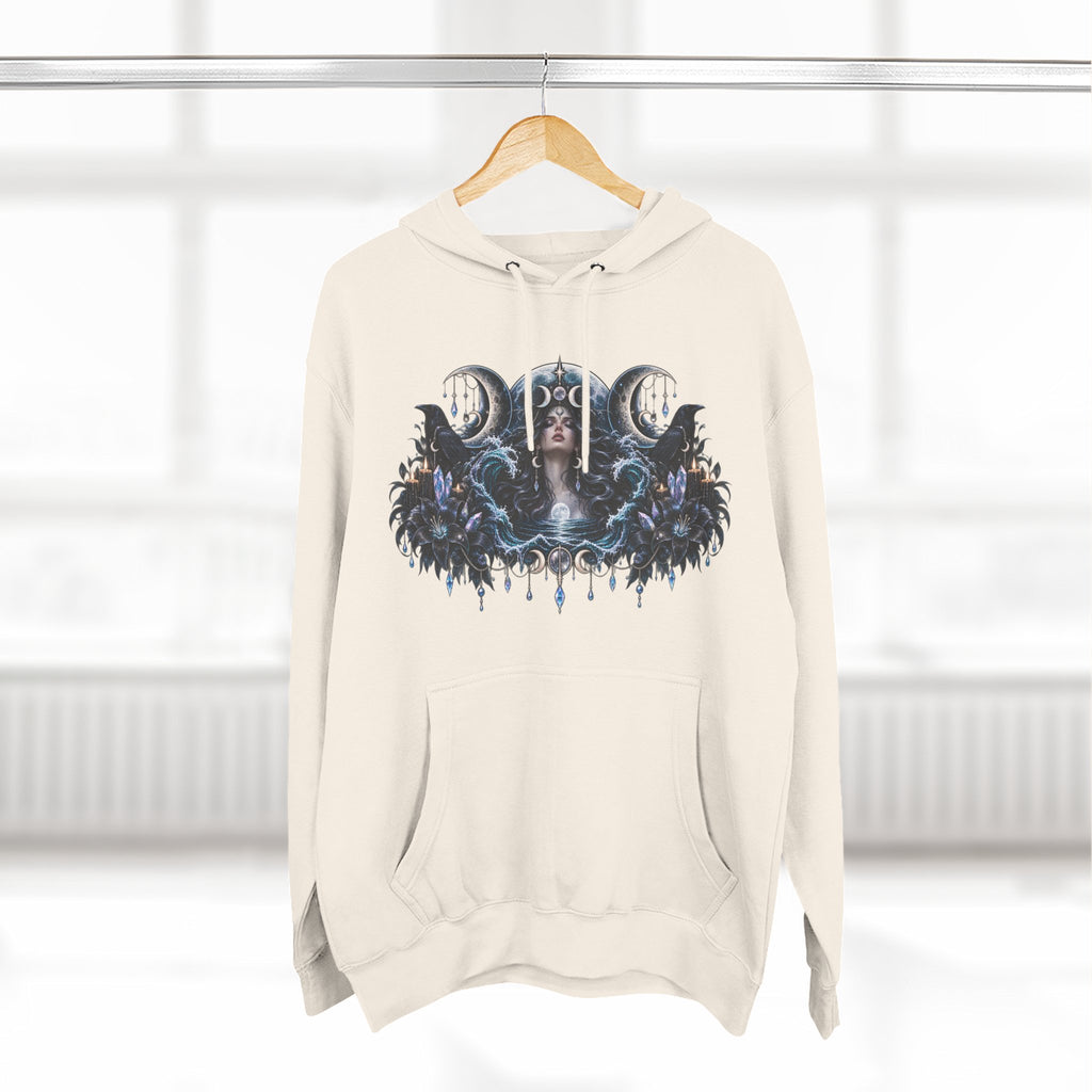 Mystical Moon Phase Celestial Fleece Hoodie