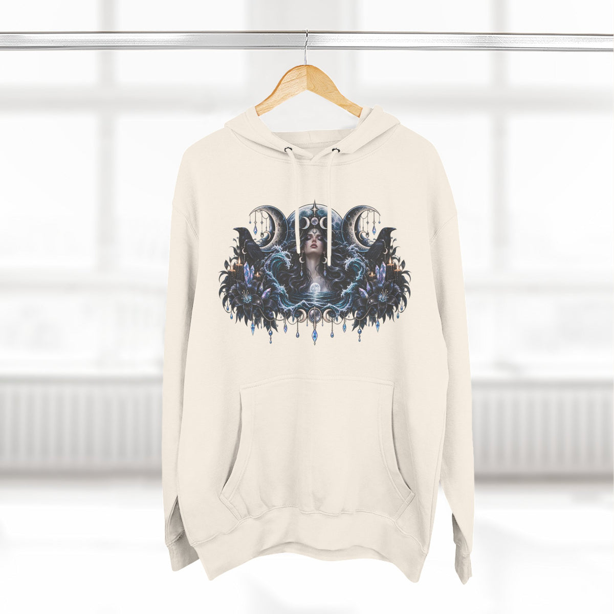 Mystical Moon Phase Celestial Fleece Hoodie