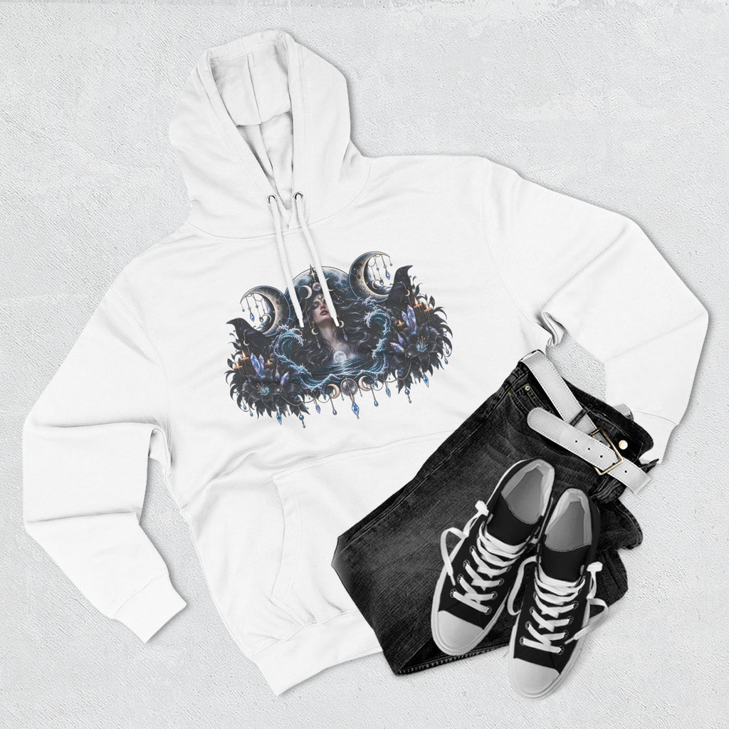 Mystical Moon Phase Celestial Fleece Hoodie
