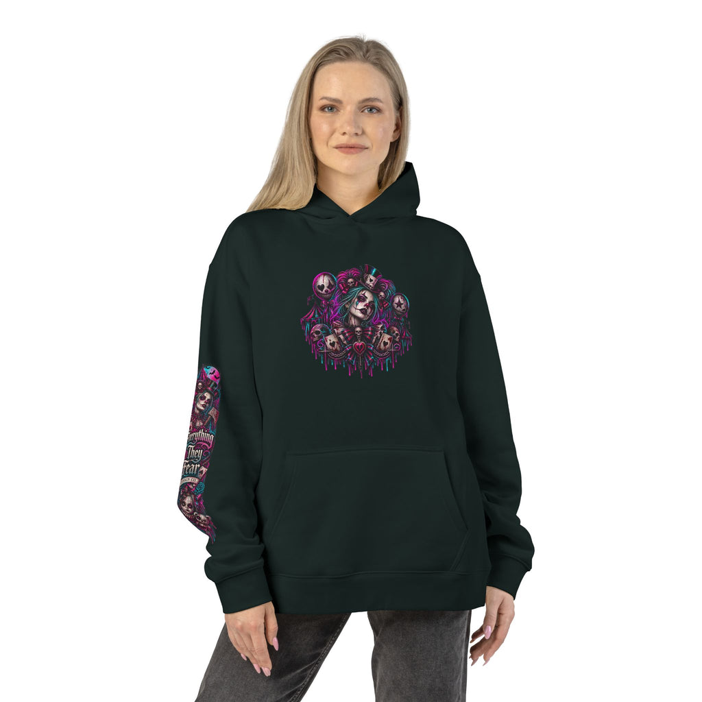 Dark Gothic Skull Collage Relaxed Hoodie