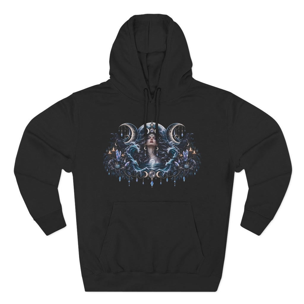 Mystical Moon Phase Celestial Fleece Hoodie