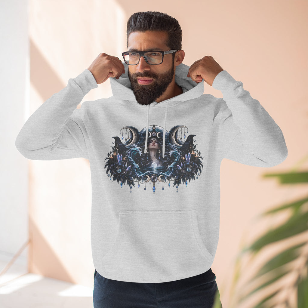 Mystical Moon Phase Celestial Fleece Hoodie