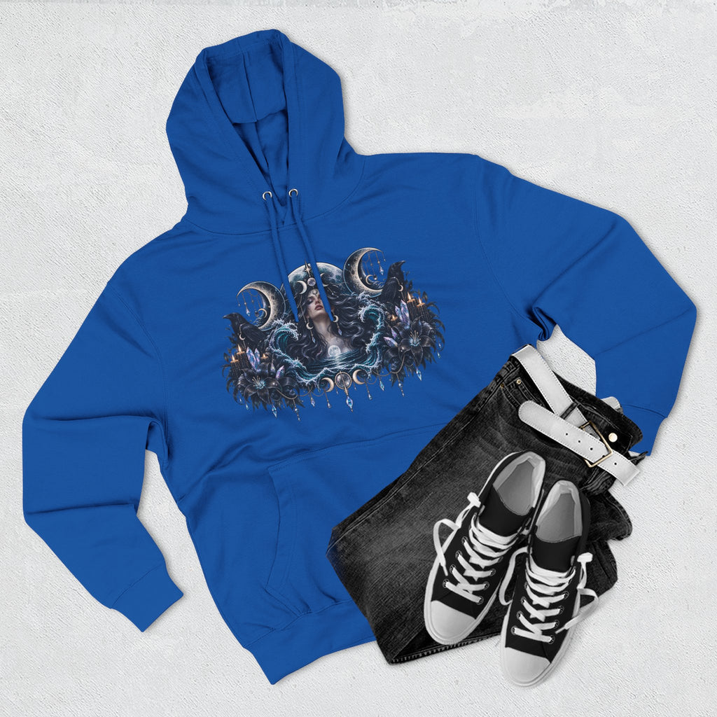 Mystical Moon Phase Celestial Fleece Hoodie