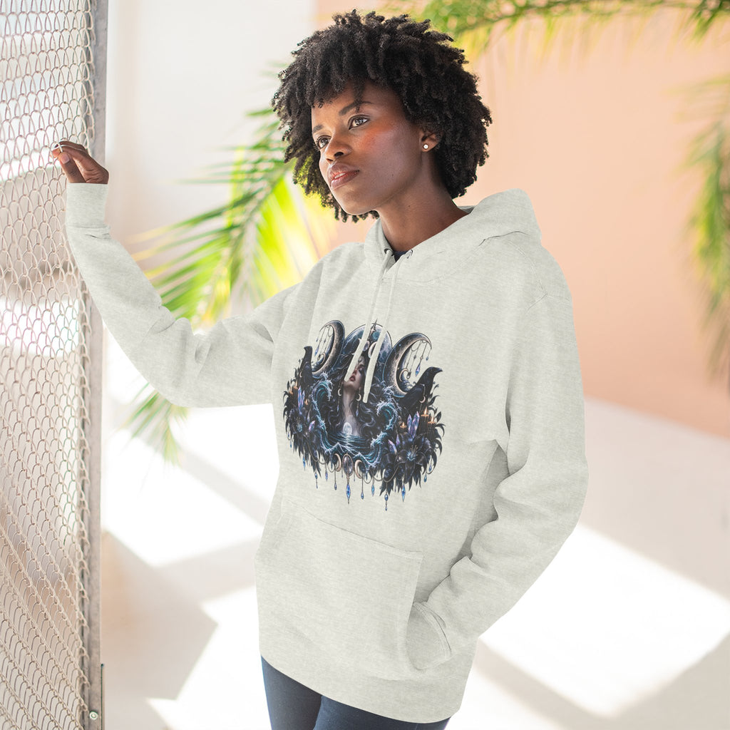 Mystical Moon Phase Celestial Fleece Hoodie