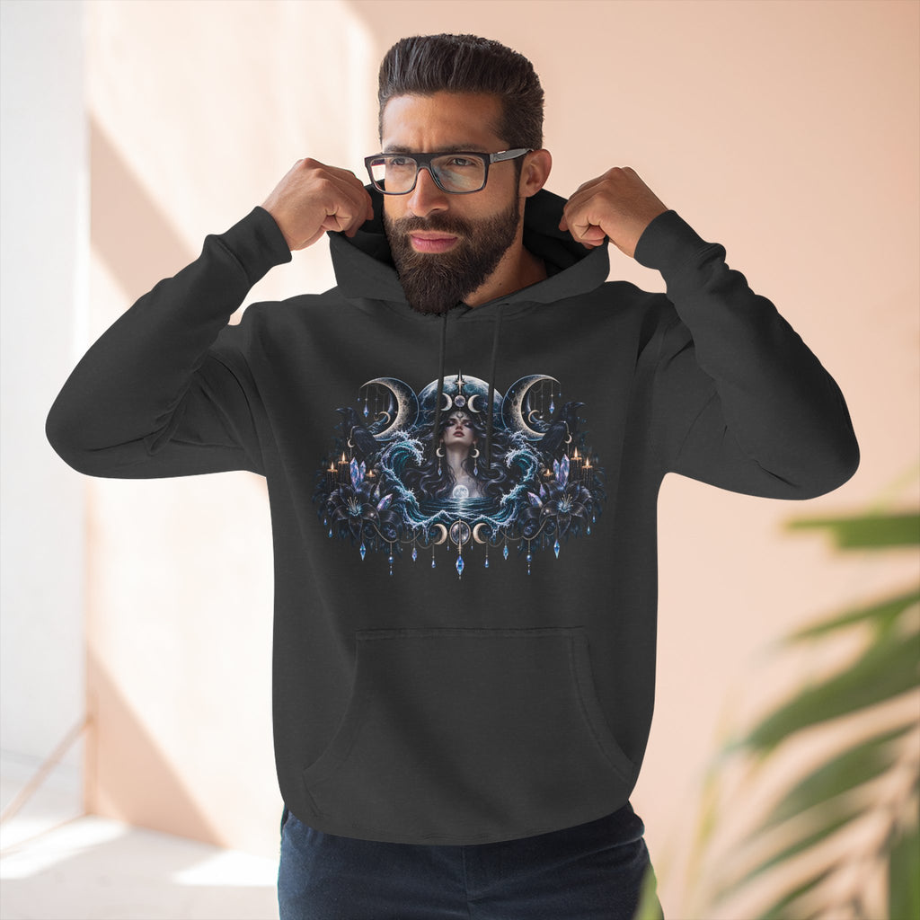 Mystical Moon Phase Celestial Fleece Hoodie
