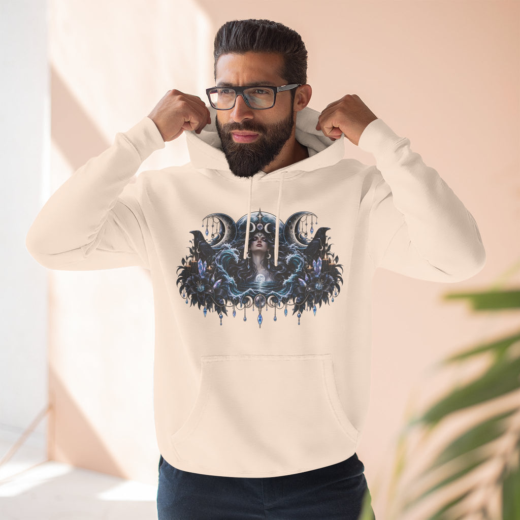 Mystical Moon Phase Celestial Fleece Hoodie