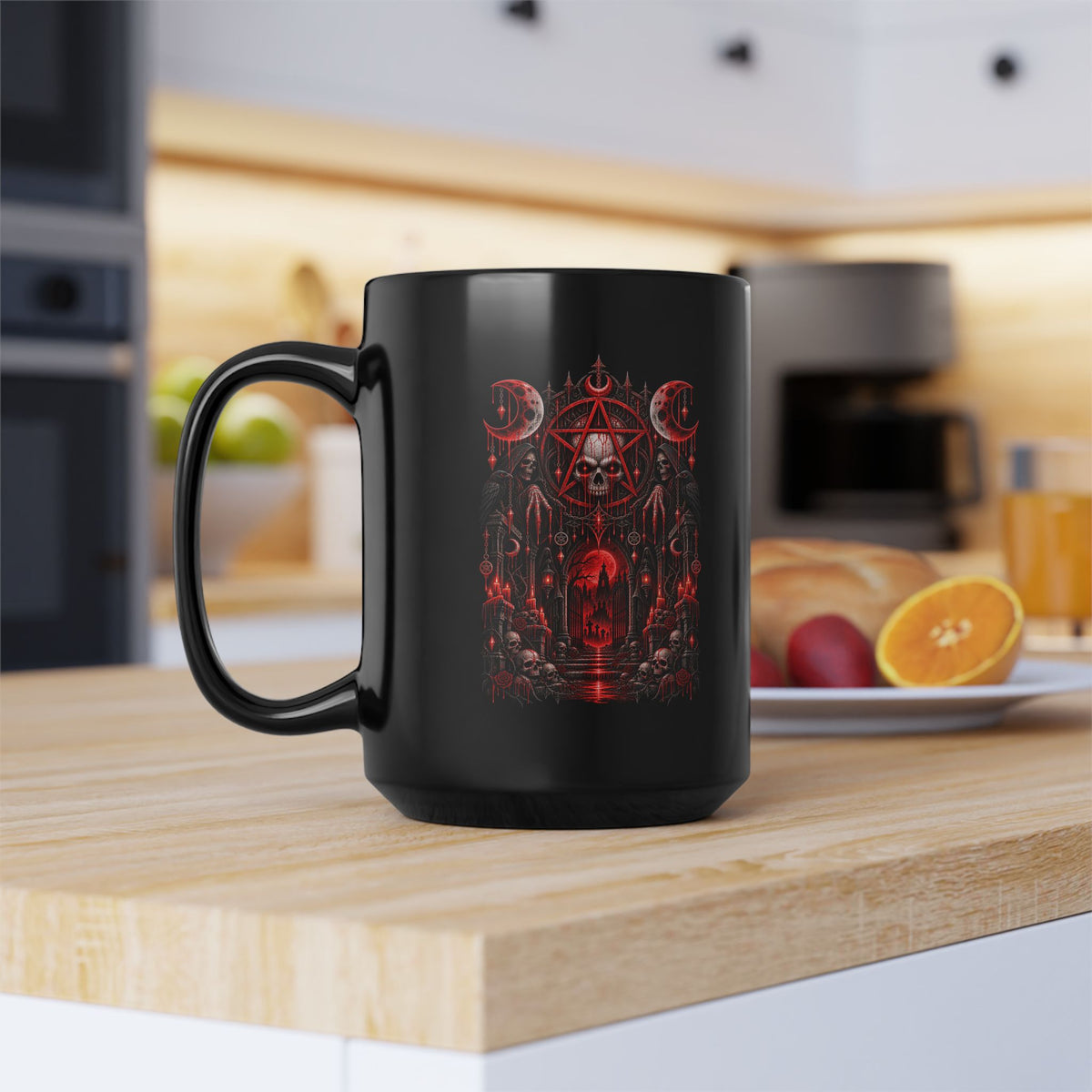 Everything They Fear Gothic Skull Logo on Black Mug