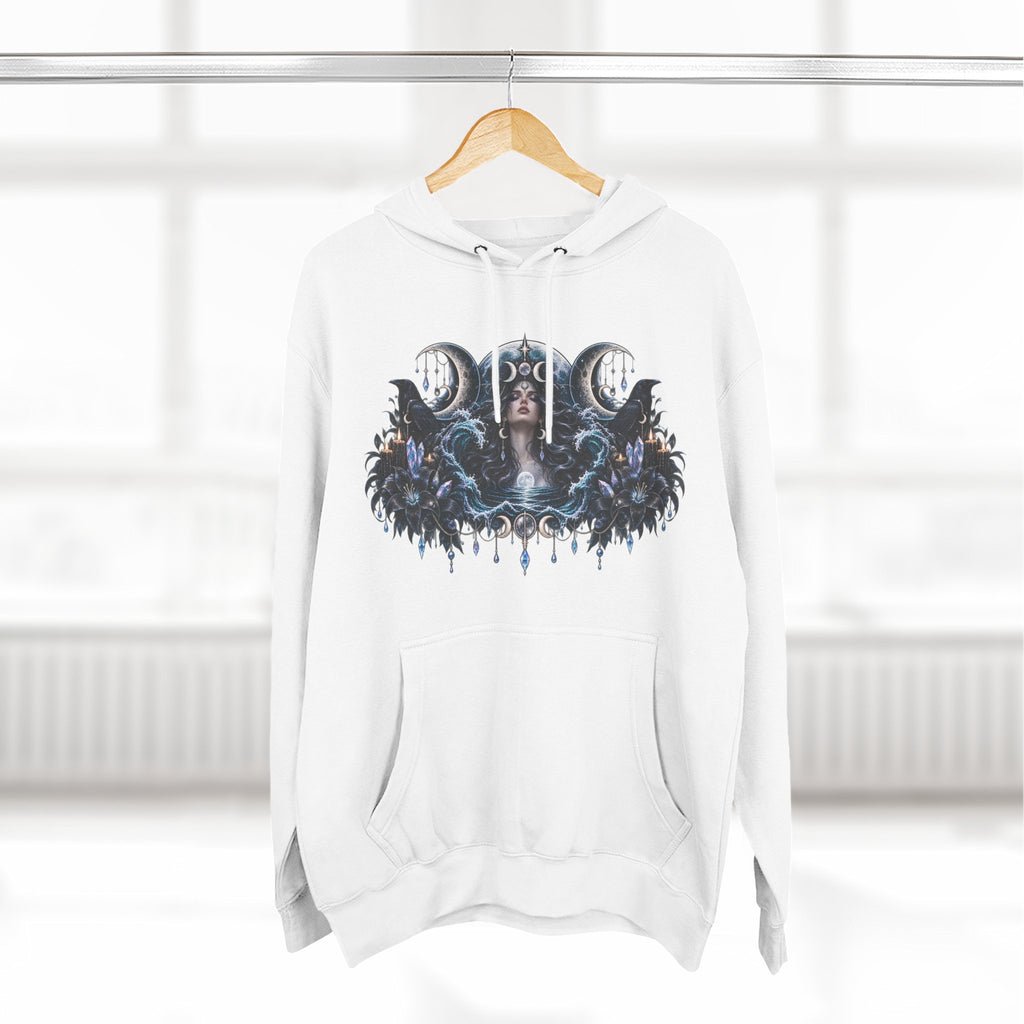 Mystical Moon Phase Celestial Fleece Hoodie