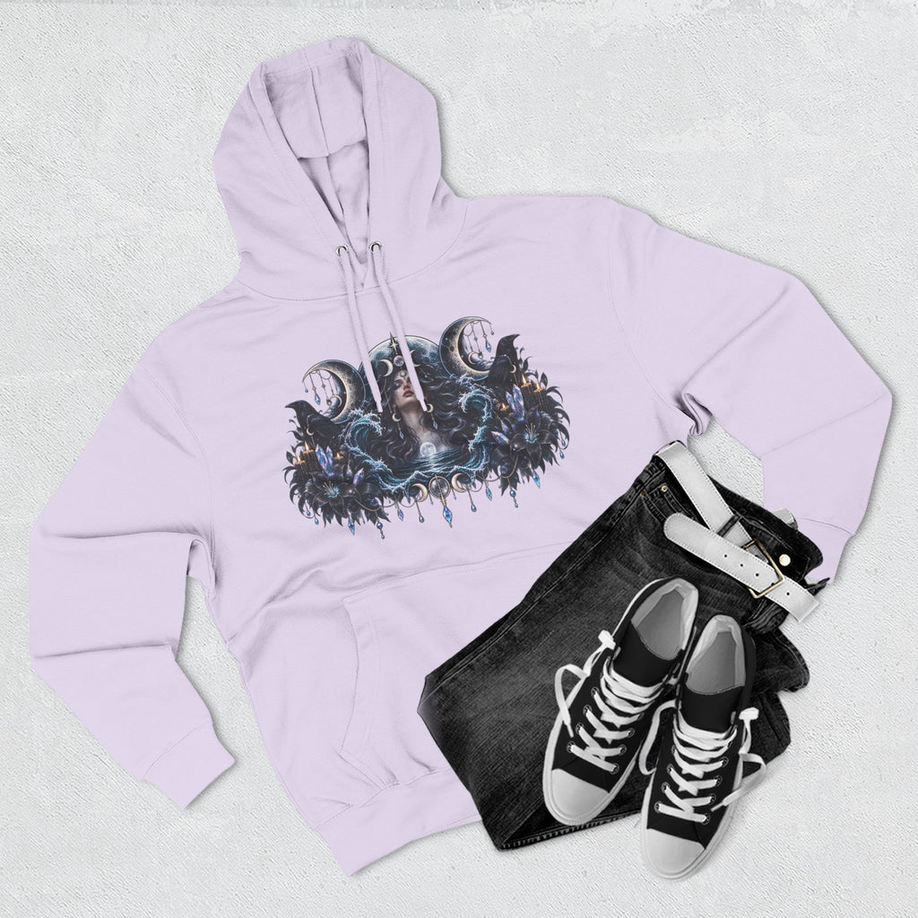 Mystical Moon Phase Celestial Fleece Hoodie