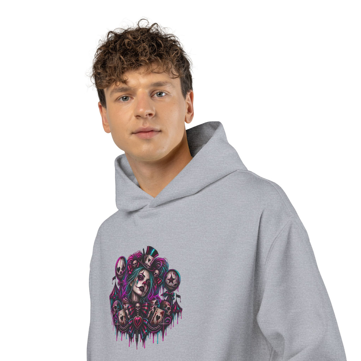 Dark Gothic Skull Collage Relaxed Hoodie