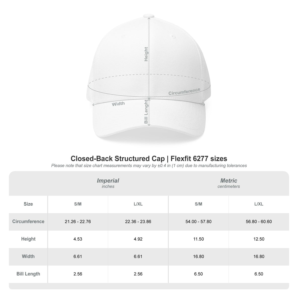 Closed-Back Structured Cap (Embroidery)