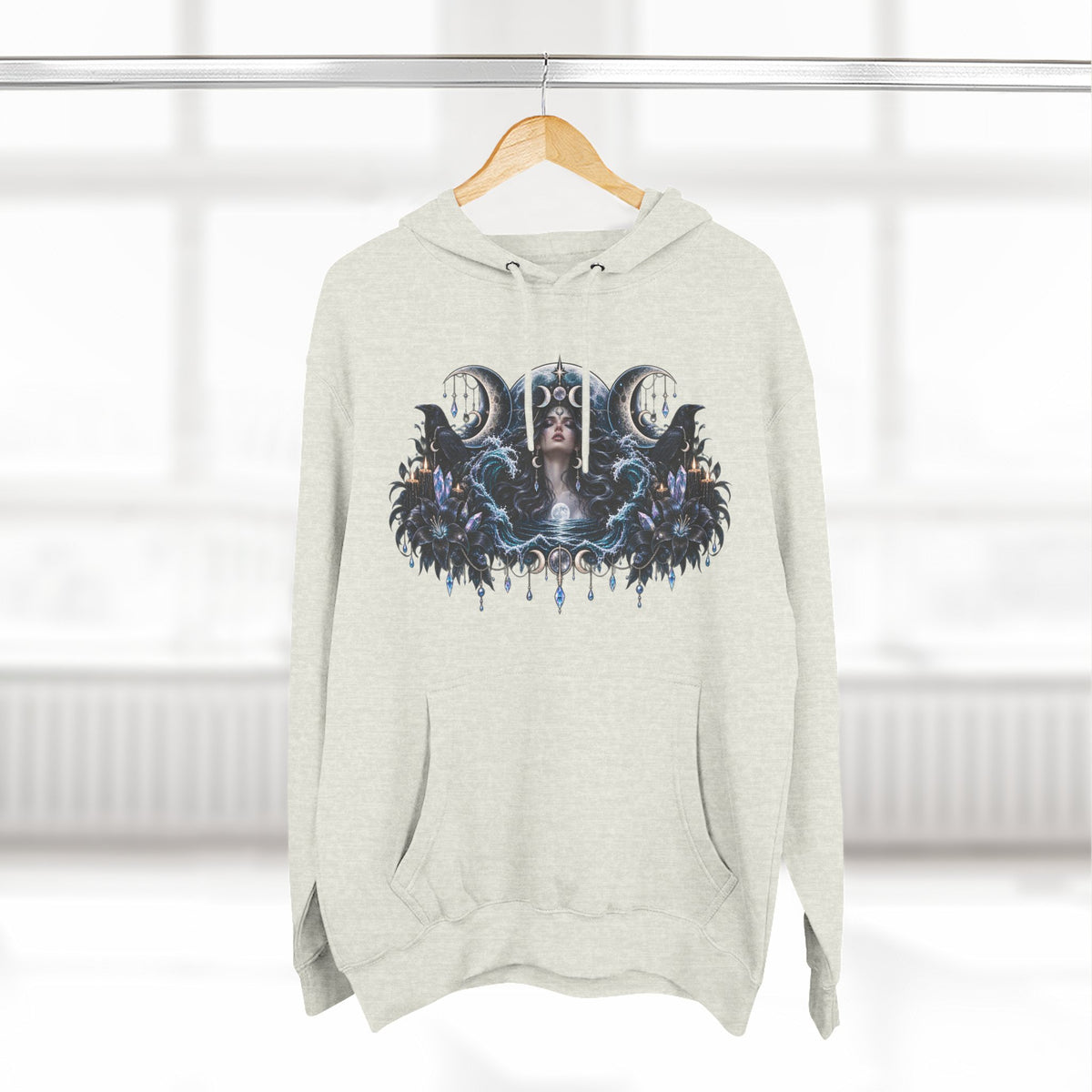 Mystical Moon Phase Celestial Fleece Hoodie
